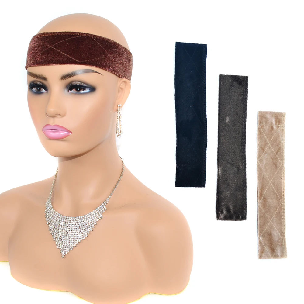 

Регулируемая нескользящая бархатная лента для захвата парика, эластичный салонный держатель для волос, повязка на голову, удобный аксессуар для парика, безопасный парик