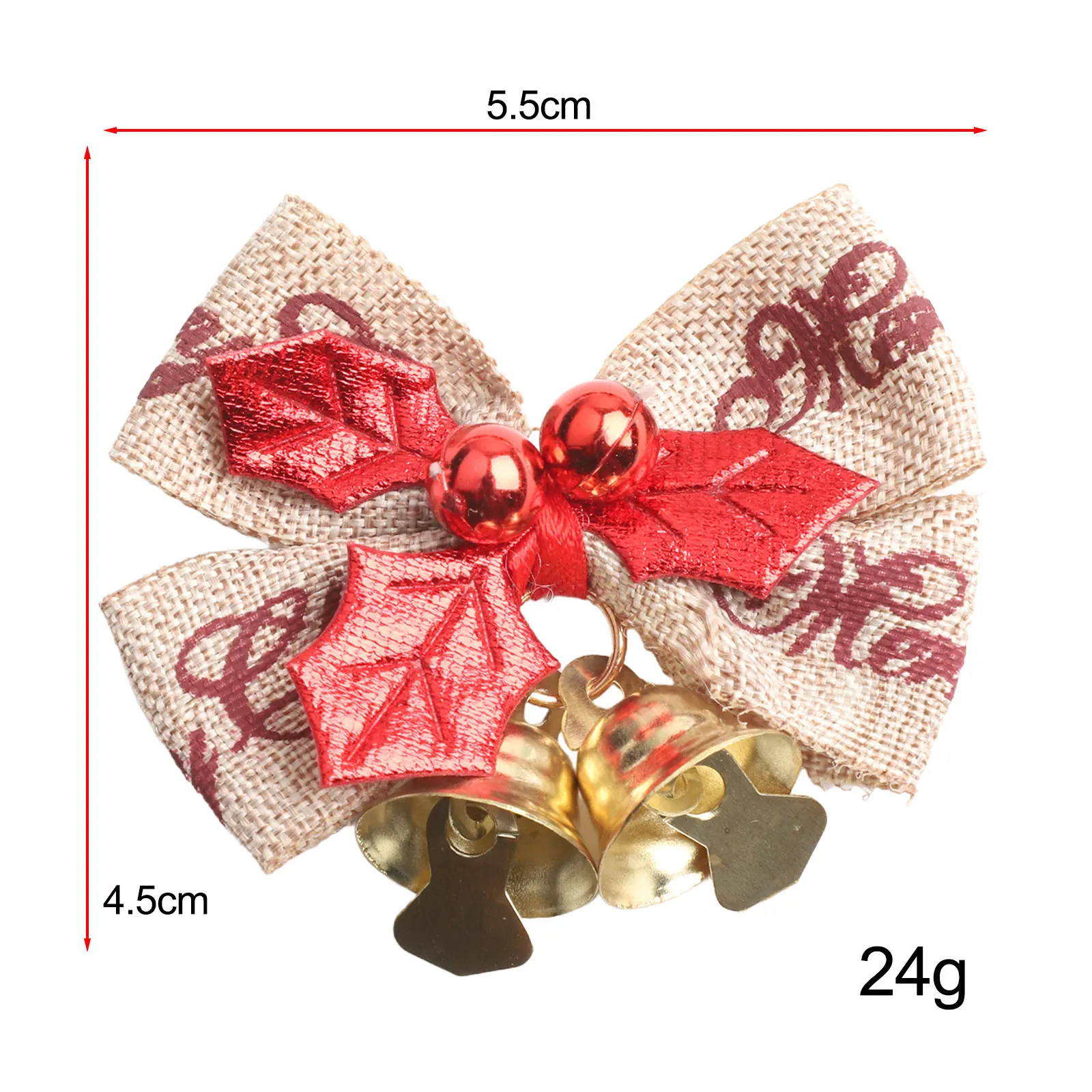 10pcs/Set Christmas Tree Bows Cloth Bows Ornaments Household Market Coffee Shop Christmas Tree Hanging Decoration