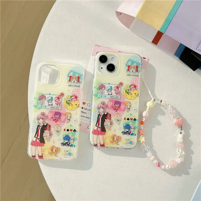 Girl Shugo Chara Guarding Sweetheart Anime Phone Case for iPhone 12 13 14 15 Pro Max Cool Amu Transform Baby Cover Funda