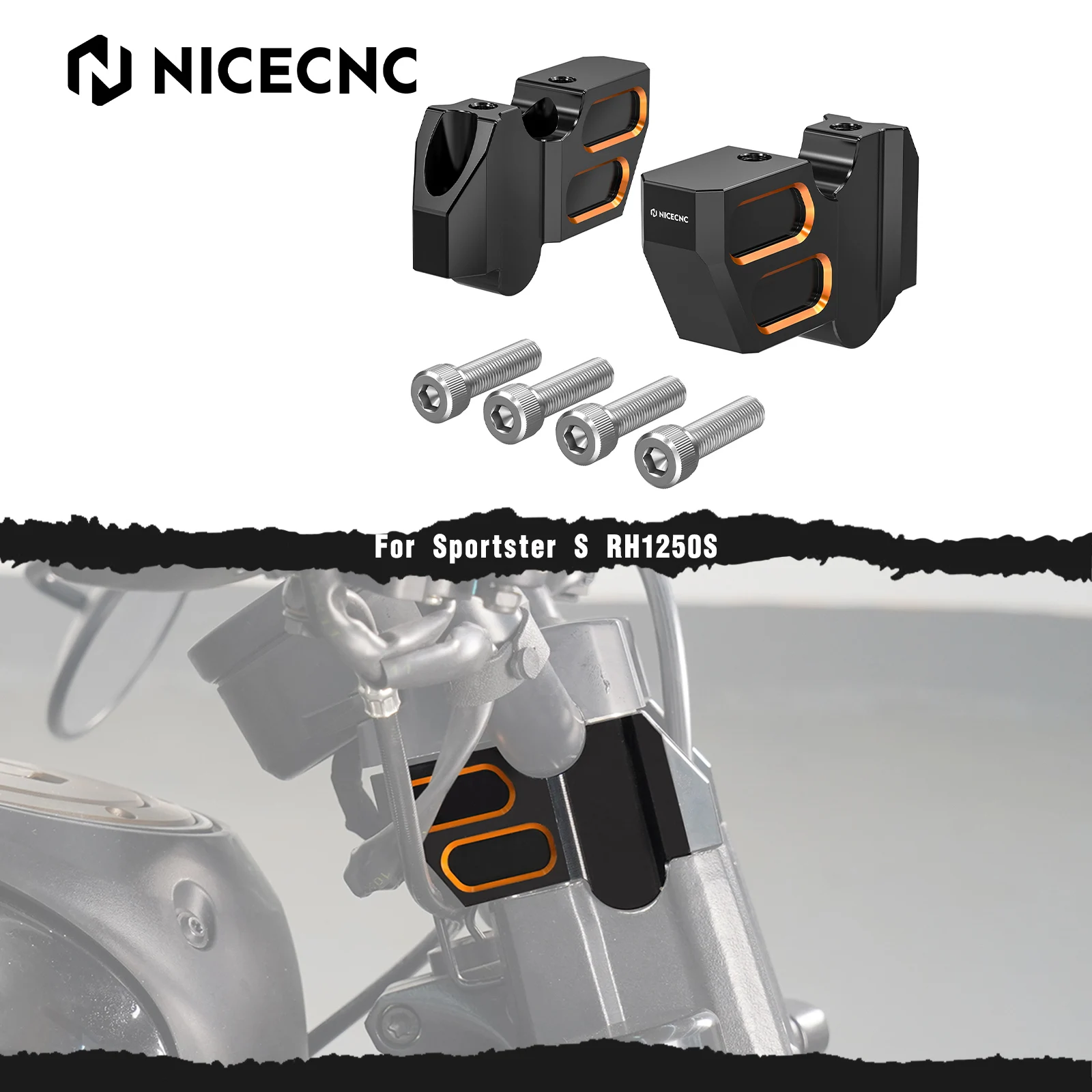 

Для Harley Sportster S RH1250S 2021 2022 2023 2024 Подставка для руля 1,77 дюйма, крепление для руля Revolution Max RH 1250 S 2021-24