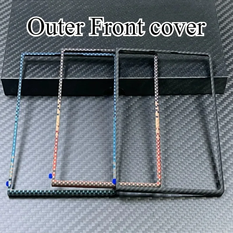 Carbon Fabric Fiber Aramid Texture Outer Front Screen Frame for Samsung Galaxy Z Fold 8 Ultra Fold 7 Rim Tough Shell Front Guard