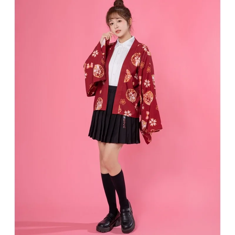 سترة هانفو يوكاتا المعدلة المستوحاة من الكلية على الطراز الياباني الحلو مع رداء كيمونو صيني قديم #3