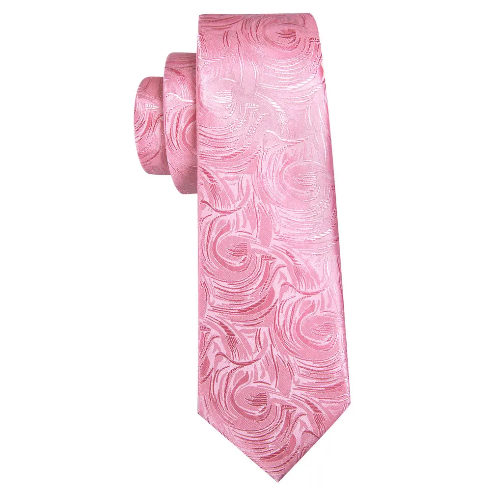 باري وانغ هندسية الجاكار التعادل للرجال ، الزفاف الخوخ الوردي الحرير ، رائعة منديل ، أزرار أكمام مقاطع مجموعات ، هدايا حفلة العريس #4