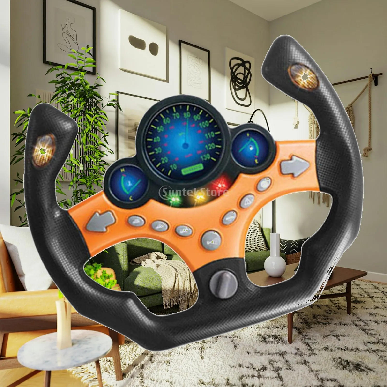 Musical Simulated Driving Controller Toy for Kids 2 Plus Years with Police Ambulance Fire Truck Sounds