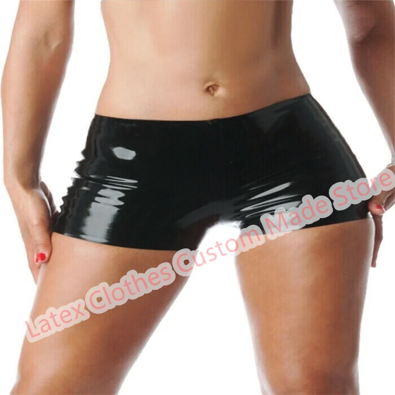 

Latex Shorts Panties Black Sexy Short Briefs Fetish Underwear for Women
