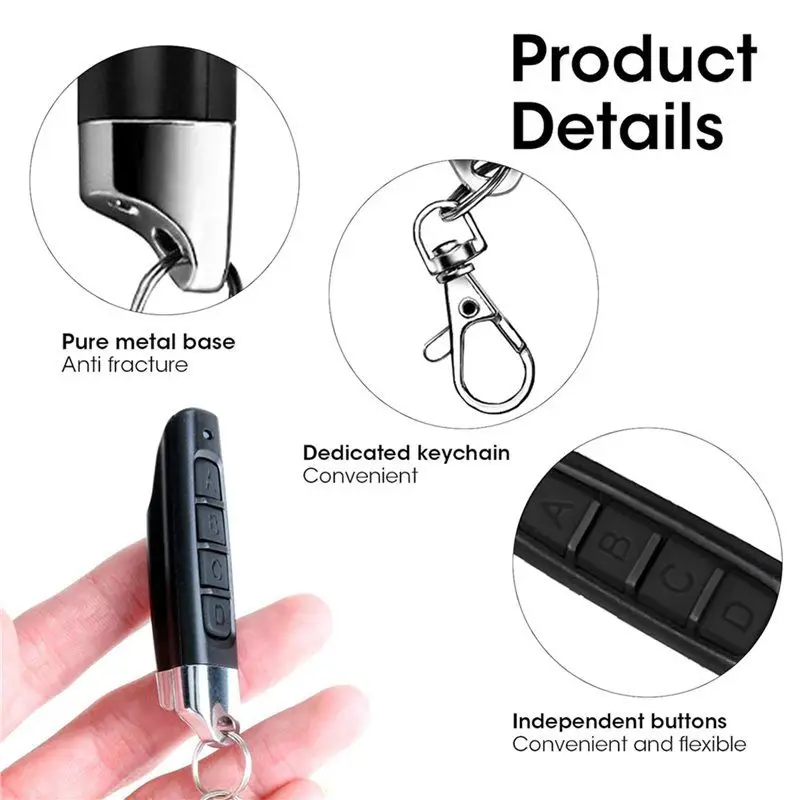 【BRILLIANT 】6Pcs 433Mhz Copy Remote Opener,Universal Garage Door Controller Wireless Cloning Key Fob 4In1 Remote Control Duplica
