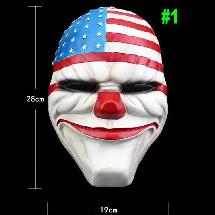 

Payday 2 Resin Mask Heist Dallas/Wolf/Chains/Hoxton Cosplay Halloween Collection Horror Clown Masquerade Carnaval Costume Props