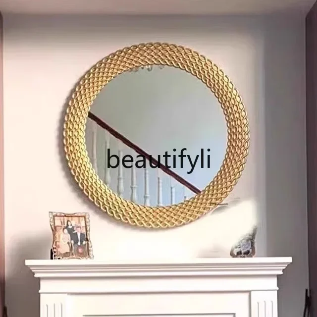 

French retro wall-mounted vanity mirror washstand, wall-mounted, medieval, bathroom mirror1184