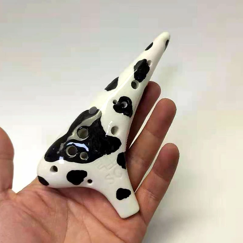 12-Hole Smoked Soldering Grain Ocarina Soprano C Tone Ocarina Beginner Teaching Ocarina 12-Hole Sound Quality Ocarina with Bag