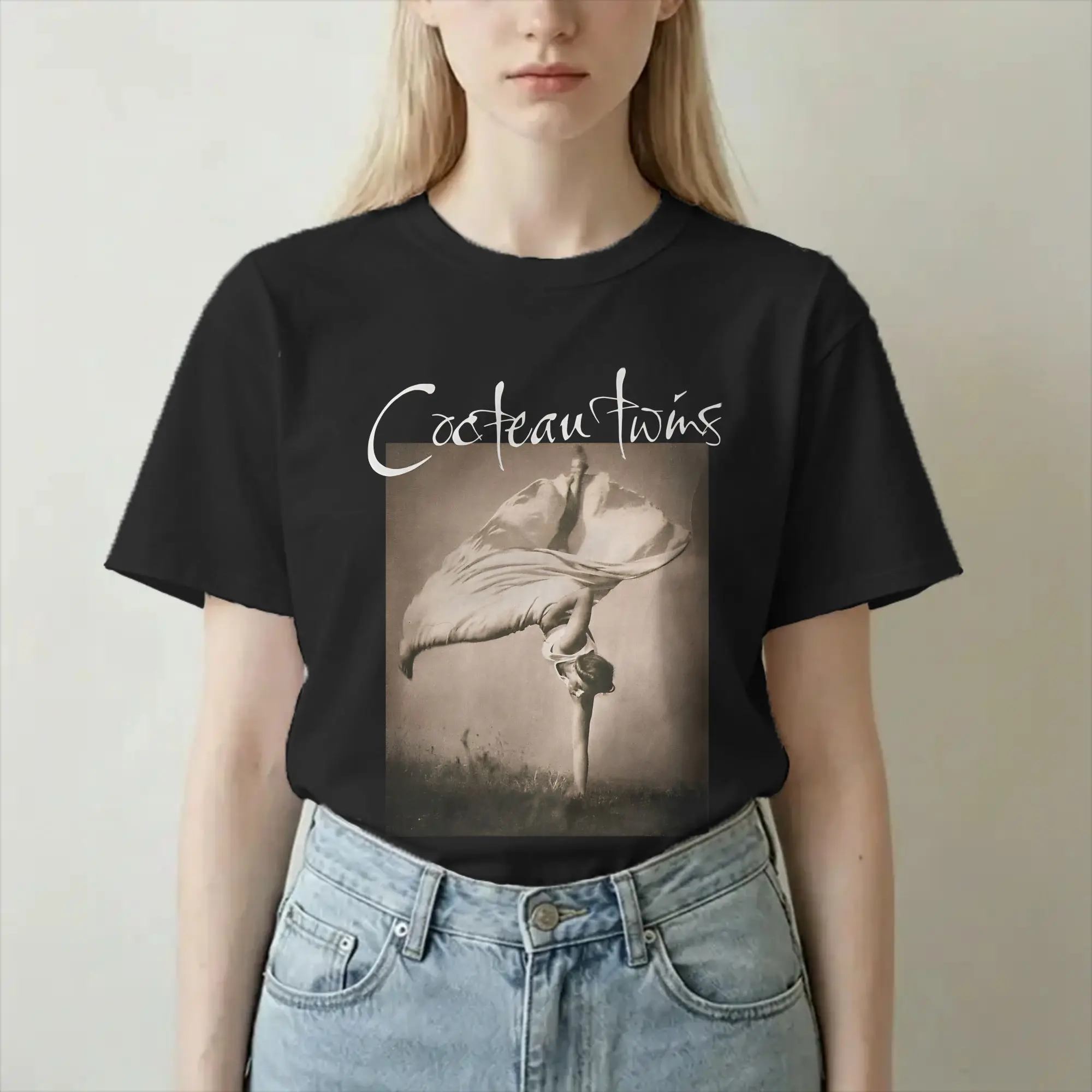 Camisetas engraçadas Cocteau Twins Fingers para homens e mulheres, gola redonda, camisetas de algodão puro, camisetas de manga curta, roupas plus size