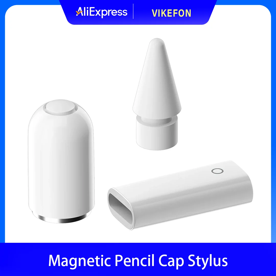 

3PCS/Set Charging Adapter Magnetic Pencil Cap Stylus Replacement Built-in Smart Chip Lightweight for Apple Pencil 1 Accessories
