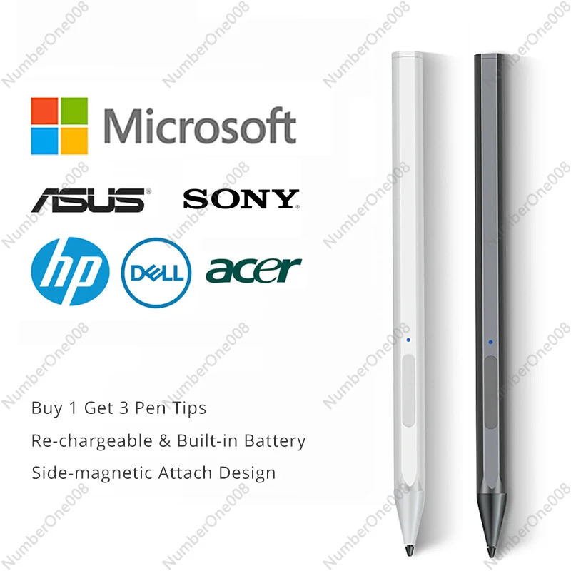 

4096-Level Stylus Pen for Microsoft Surface Pro 3/4/5/6/7/X & Go 2, Magnetic Touch Pen with Palm Rejection,