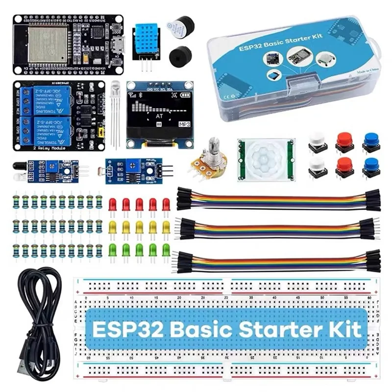 ABGE-New ESP32 Starter Kit لـ ESP32 ESP-32S WIFI IOT مجلس تطوير لتقوم بها بنفسك مجموعة التعلم
