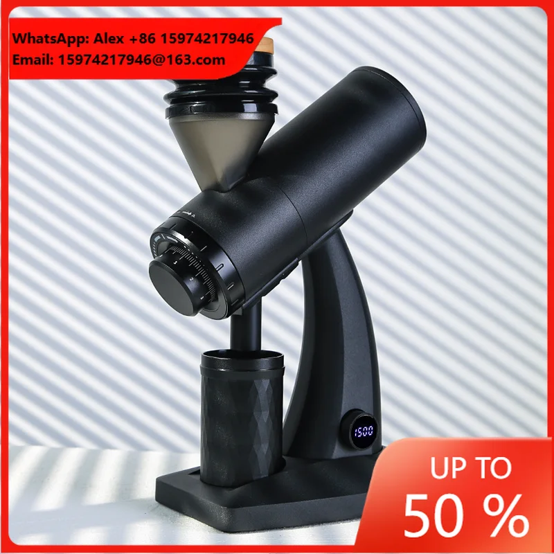 High Quality Black Burr Coffee Grinder For Baristas Electric Grinder For Household Hotel Use