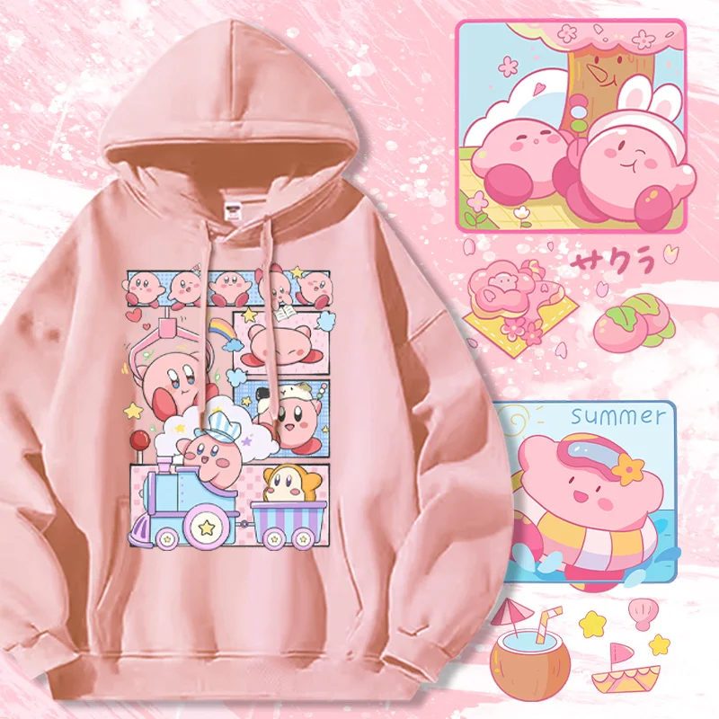 

Star Kirby Anime Co branded Hoodie Men's Nintendo Velvet Clothes Autumn/Winter Boys' Coat Trendy