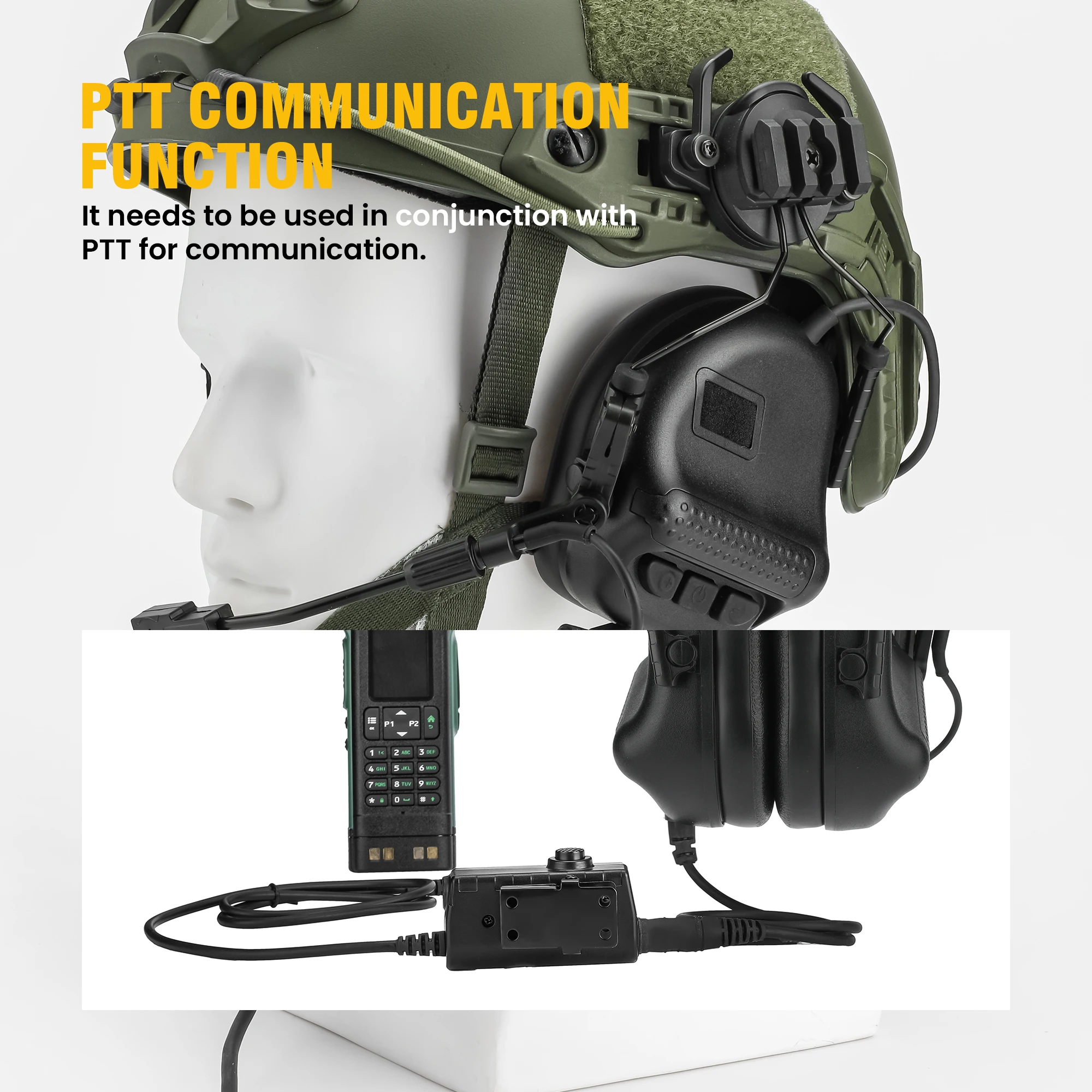 ARM NEXT Tactical Headset Black Desert Green