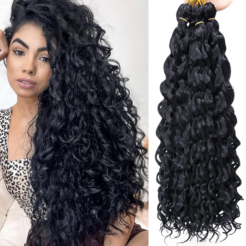 オーシャンウェーブクロシェヘア6パック、ディープウェーブカーリークロシェヘア（女性用）、バーガンディ、ハワイカーリーブレードヘア、合成ボヘミアンヘア