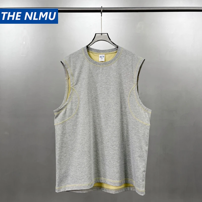 

Топы на бретелях в стиле хип-хоп 2026, мужская винтажная потертая футболка без рукавов, дышащие топы в стиле Харадзюку, уличная одежда