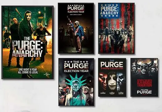 The Purge Anarchy Movie Print Art Canvas Poster For Living Room Decor Home Wall Picture