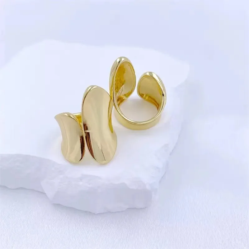 Foxanry Minimalist Retro Cuffs Fashion Creative Sleek Geometric Men's and Women's Open Rings Suitable For Everyday Jewelry Gifts image 4