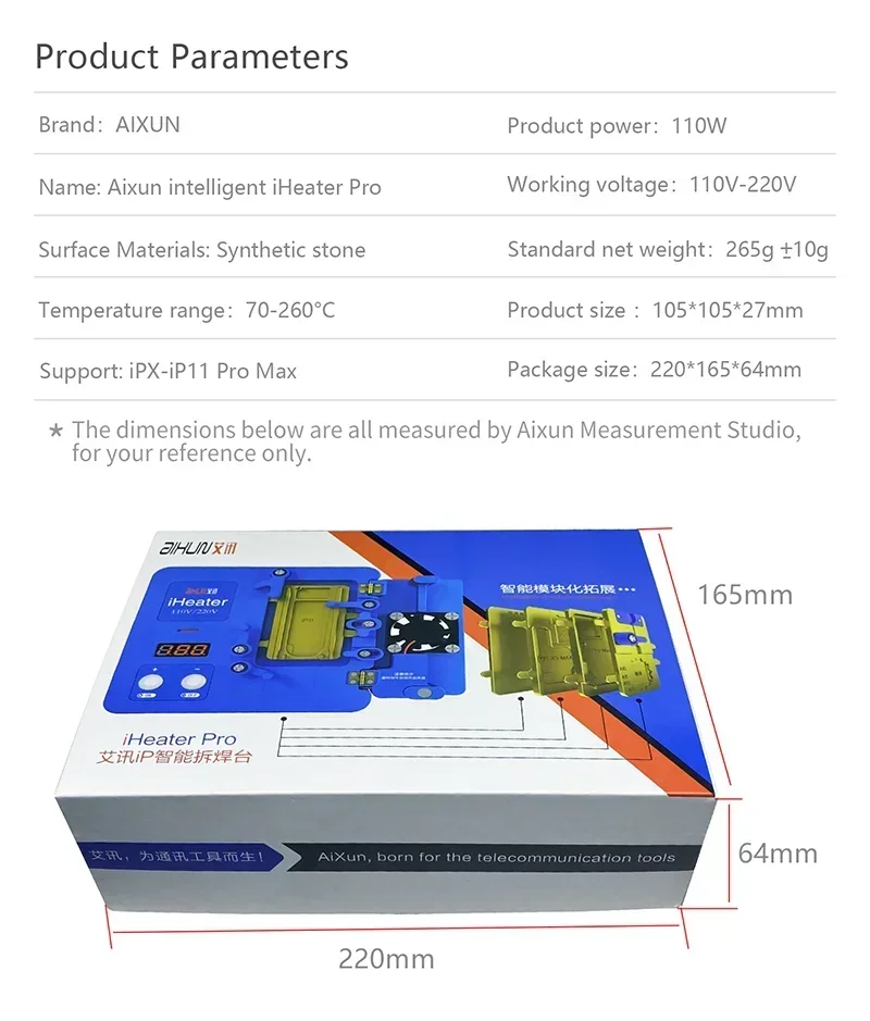 JC iHeater ترموستات لوحة التدفئة محطة ديسولديرينغ آيفون 112.12 ماكس 13 14 15 16 برو IC الوجه ID أندرويد الإطار منفصل