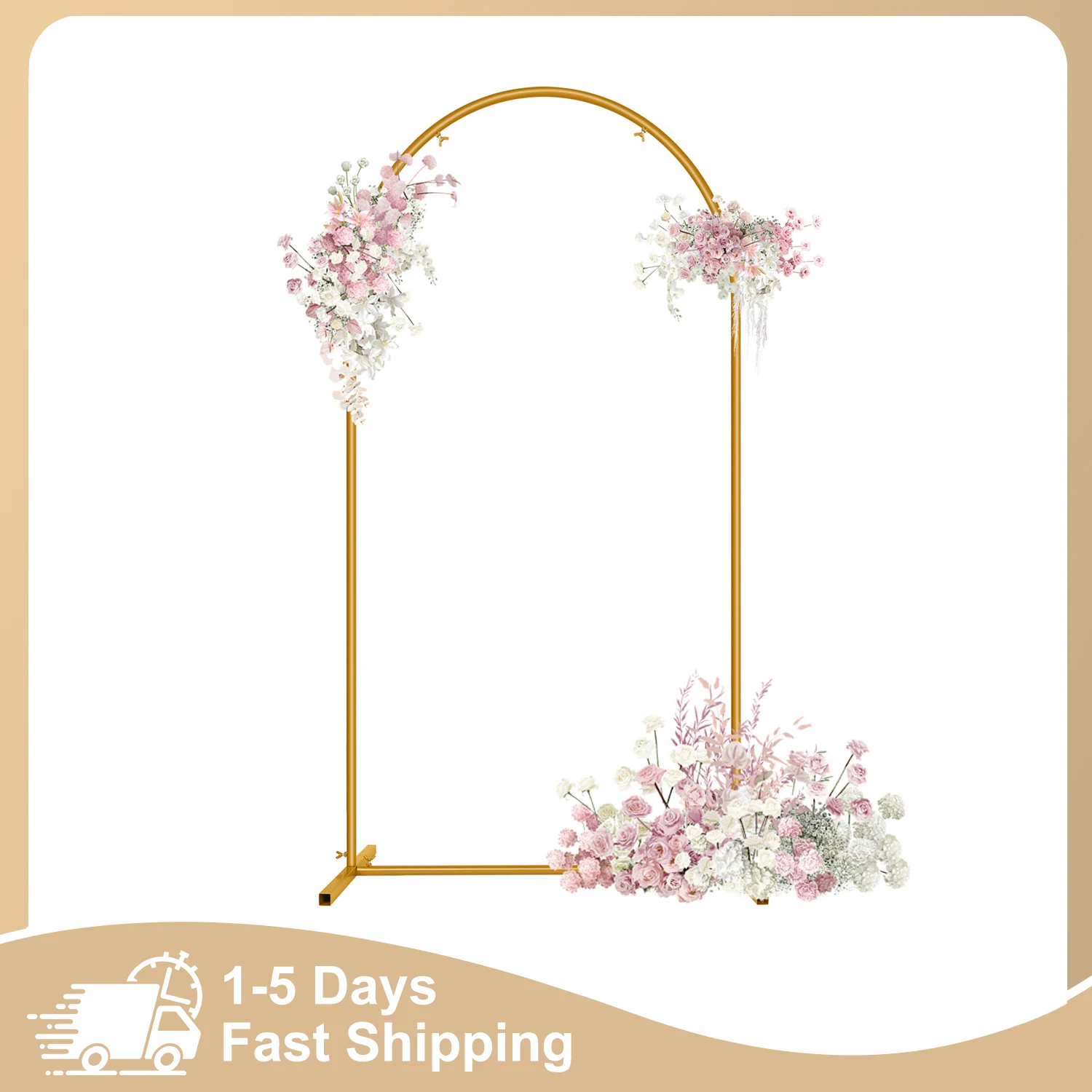 Arche de mariage en métal doré, support robuste pour arche de ballons intérieure/extérieure, toile de fond pour jardin, mariage, cérémonie de remise des diplômes