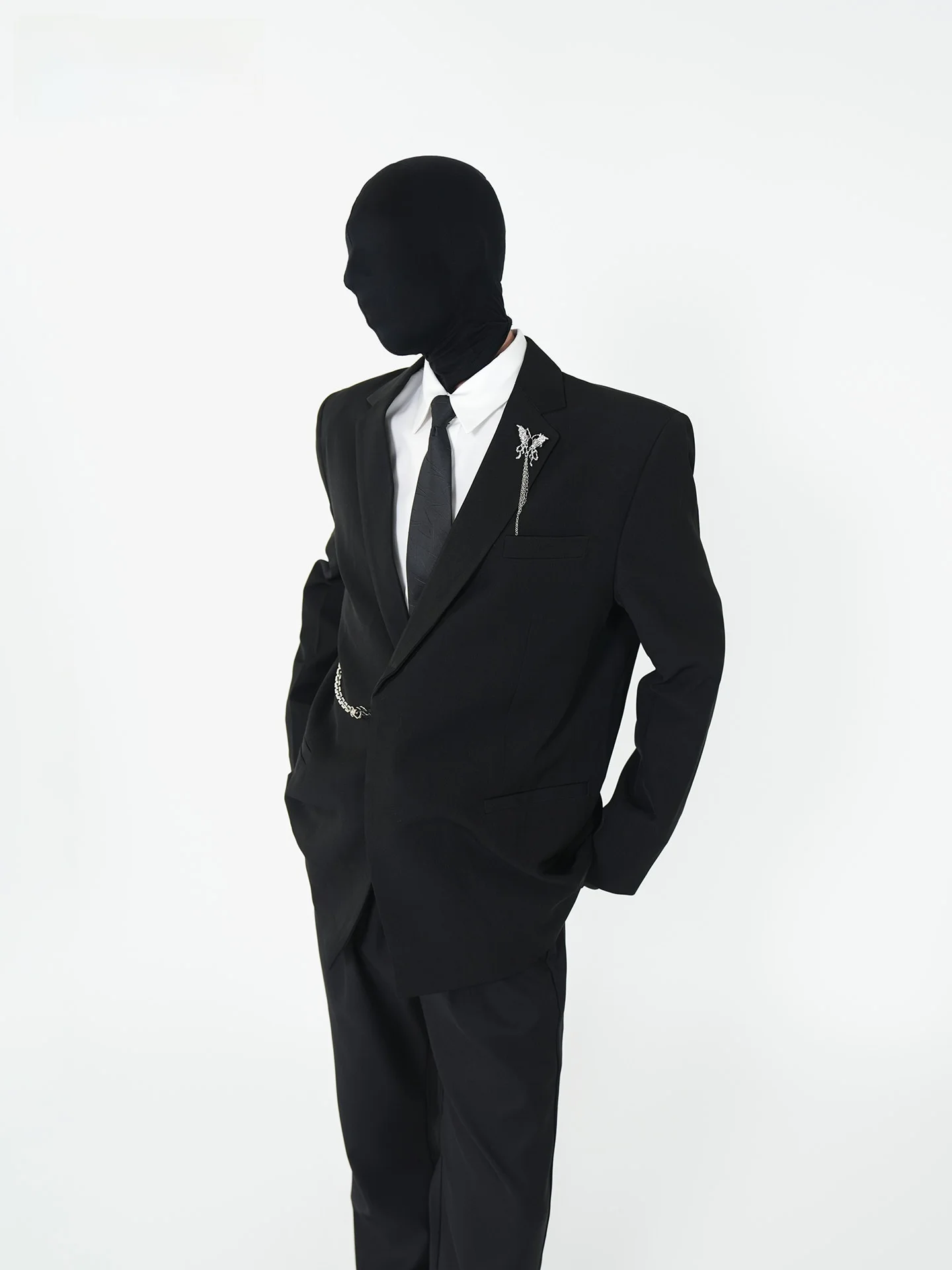 

VE2 Men's Casual Wedding Suit Jaet oulder Pad Straight Angle Design Metal Bule Faionable Urban Polyester Fiber Coat