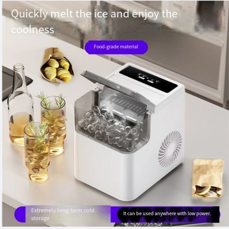 Portable & Easy To Carry Automatic Bullet Ice Maker, Smart Small Low Power Ice Machine for Home Dorm Commercial Use