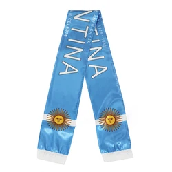 15x150cm Double Side Printing Satin Football Soccer Fans Argentina Scarf Flags Silks Banner