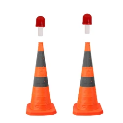 2pcs 45cm/70cm Retractable Road Cone Folding Parking Warning Cone Barricade Cone Car Emergency Warning Cone