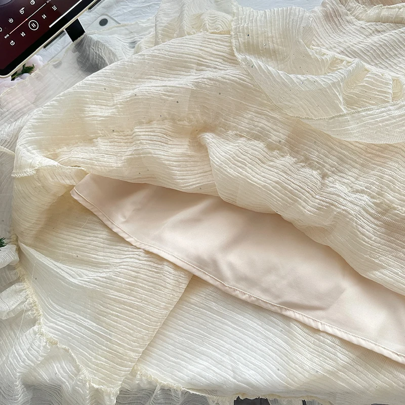 Vestido largo con cordones y cuello en V para mujer, novedad de verano 2021, vestido veraniego escalonado sin mangas, moda coreana elegante, vestidos largos con lentejuelas pesadas