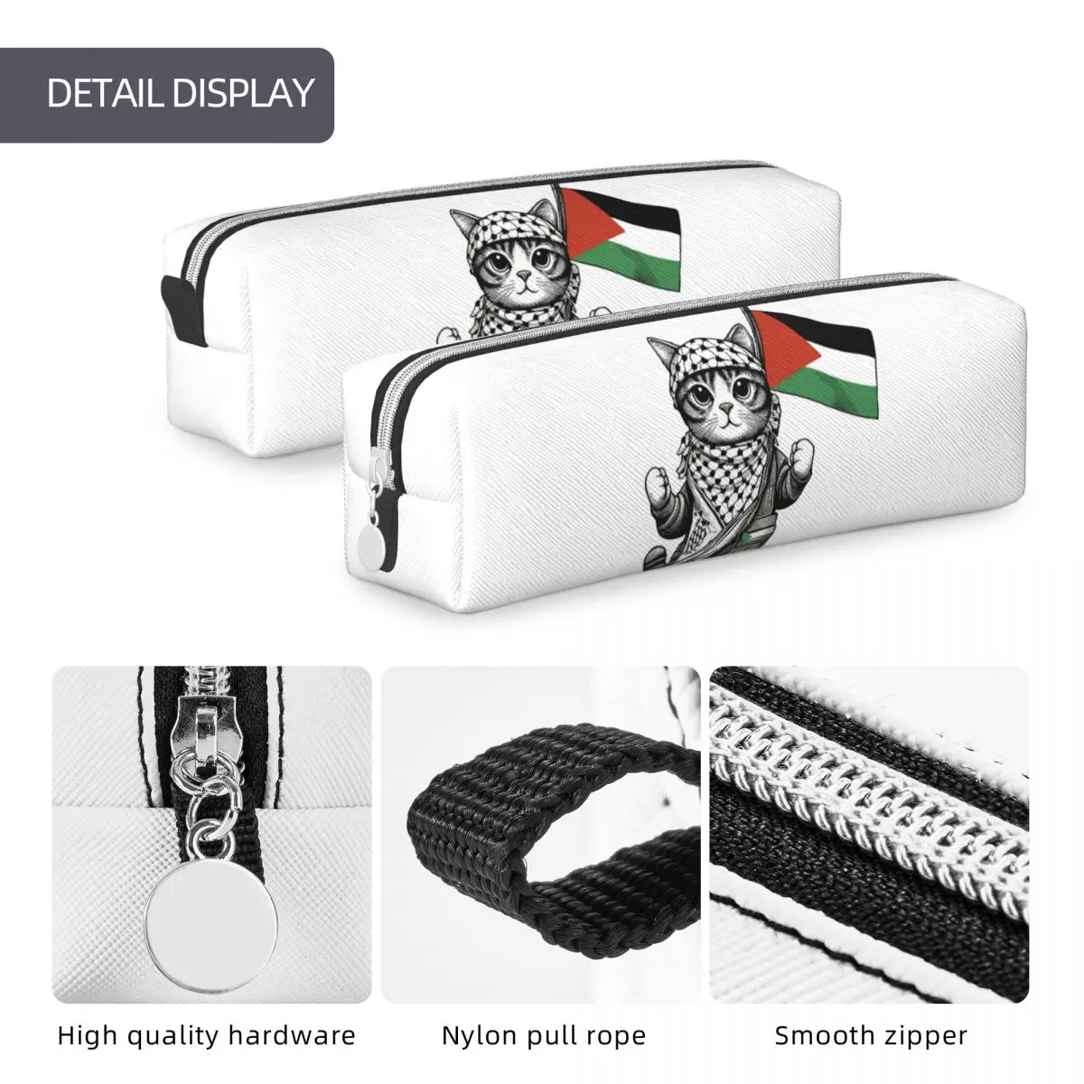 Palestine Keffiyeh Cat piórnik piórniki obsadka do pióra dla ucznia duża torba do przechowywania przybory szkolne kosmetyczne artykuły papiernicze