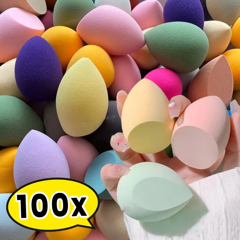 

100/10Pcs Colorful Makeup Sponges Beauty Egg Face Liquid Foundation Concealer Blender Cosmetic Puff Makeup Sponge Tools