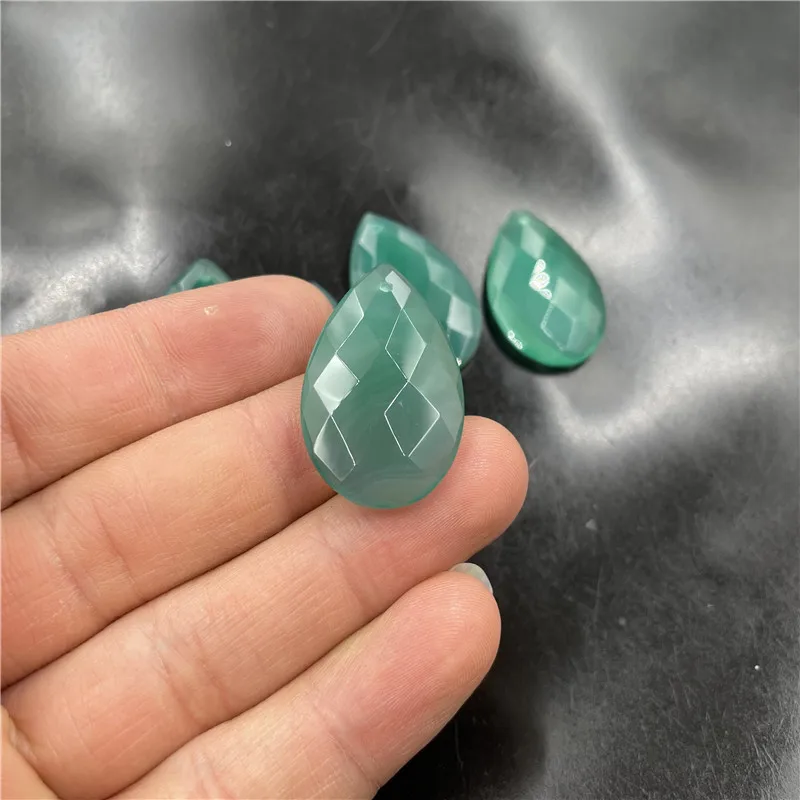 Cheap Jade Green Cut Agate Water Drop Pendant Green Chalcedony Pendant Jade pendant