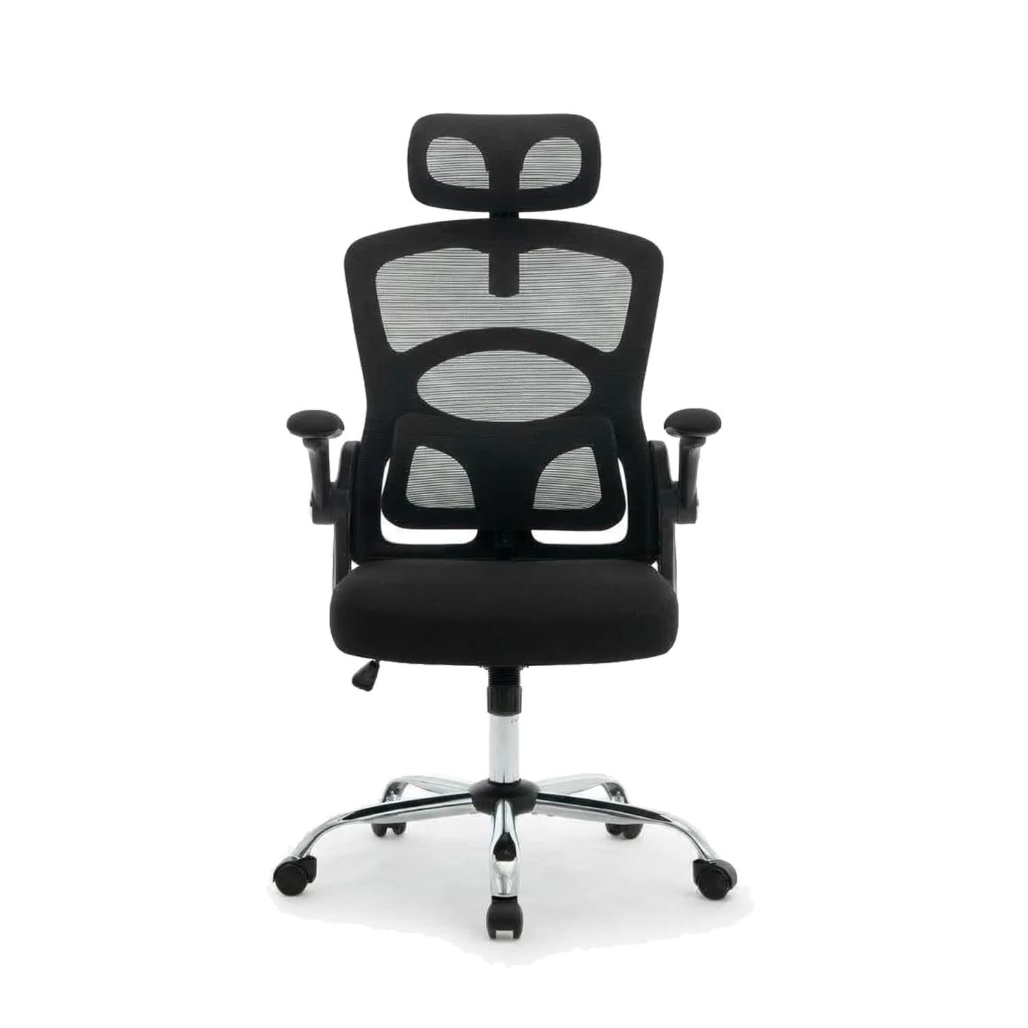 

Ergonomic Office Chair with 4-Level Adjustable Lumbar Support, High Back Mesh Desk Chair with Flip-Up Arms, Base Computer Chair