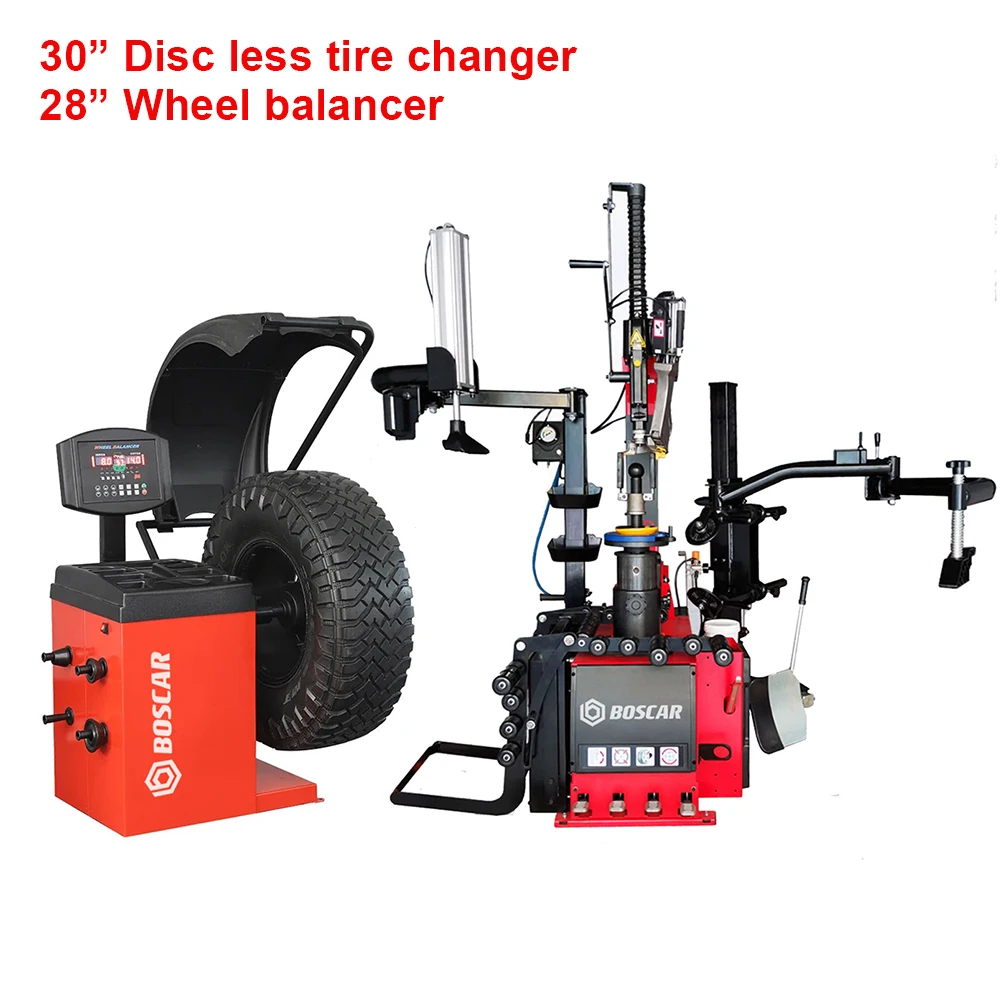 

WM-889E 30" Disc Less Non-Touch Rims Tire Changer 28" Wheel Balancer No Pry Bar No Disc Swing Arm Balancing Machine