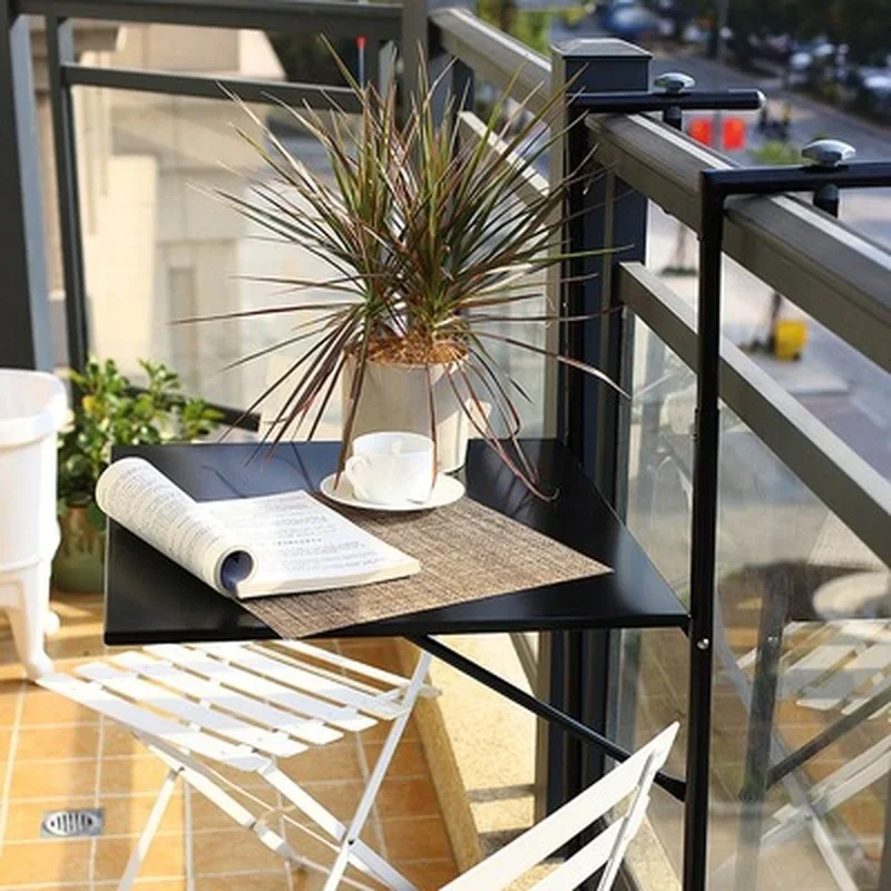 Healthy Environment-Friendly Balcony Railing Hanging Table Modern Corrosion-Resistant Rust-Proof Folding Compute Desk