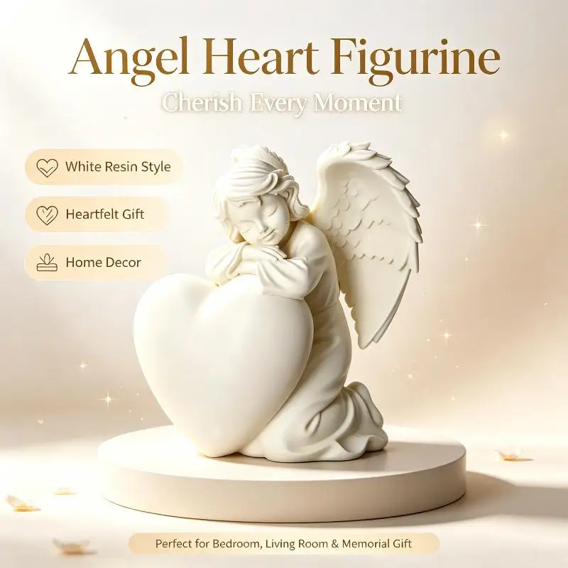3D Printing Angel Figurine With Lovely Heart Design For Valentine's Day Anniversary Birthday Home Decor