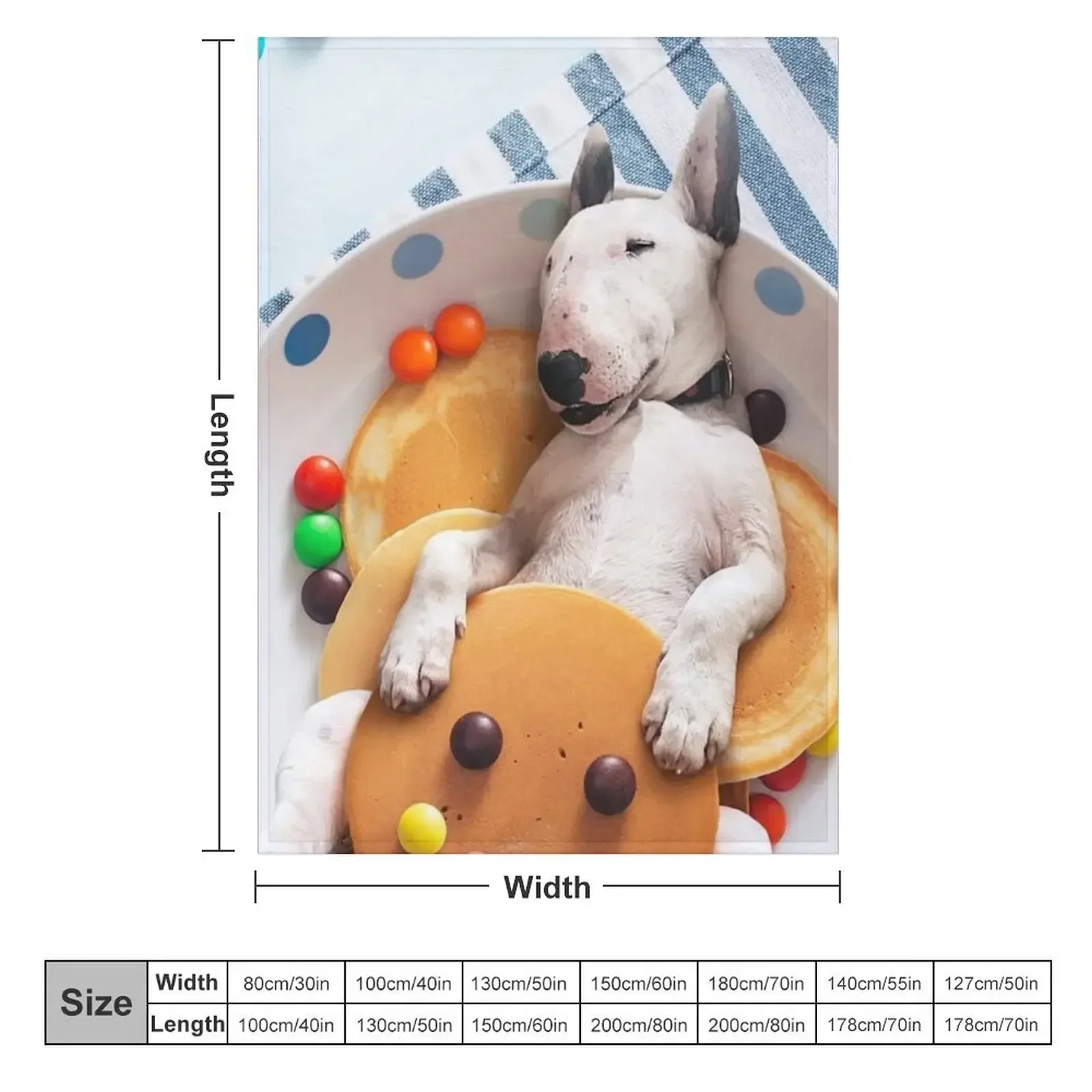 Miniature Bull Terrier Pancakes Throw Blanket For Decorative Sofa for sofa Hairy Loose Blankets