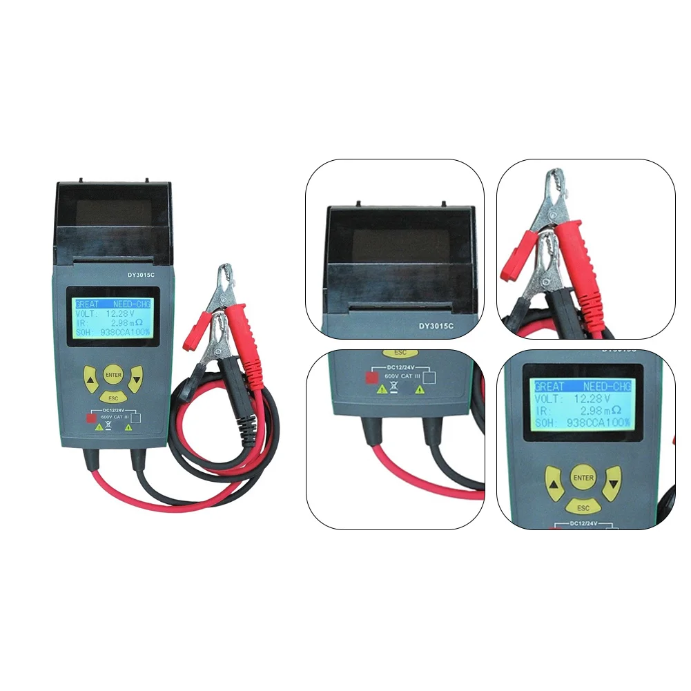 DY3015C For Battery Condition Tester for Vehicles with Multi Chemistry Support Gel Flooded Deep Cycle and Print