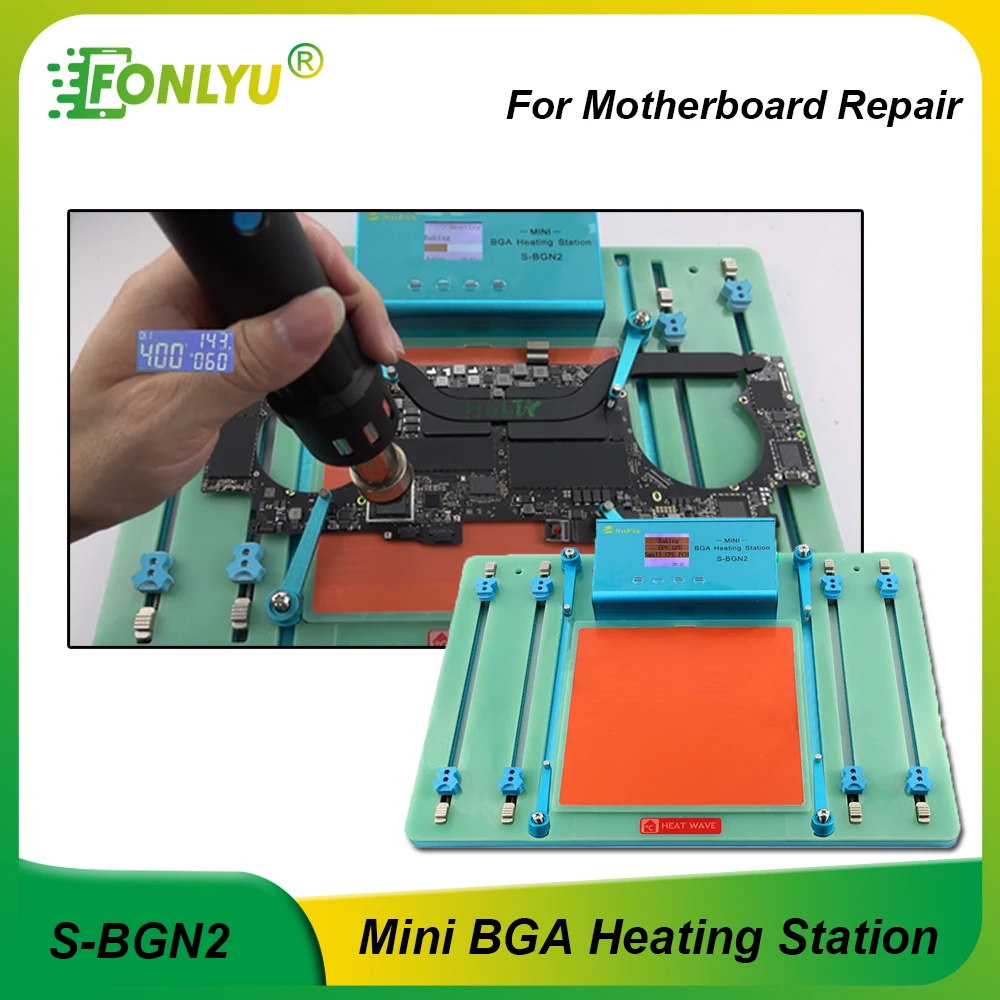 

SoFix S-BGN2 Mini BGA Heating Station for Laptop Motherboard Replace the Size of CPU Graphics Card PCH SSD Remove T2 Chip Tools