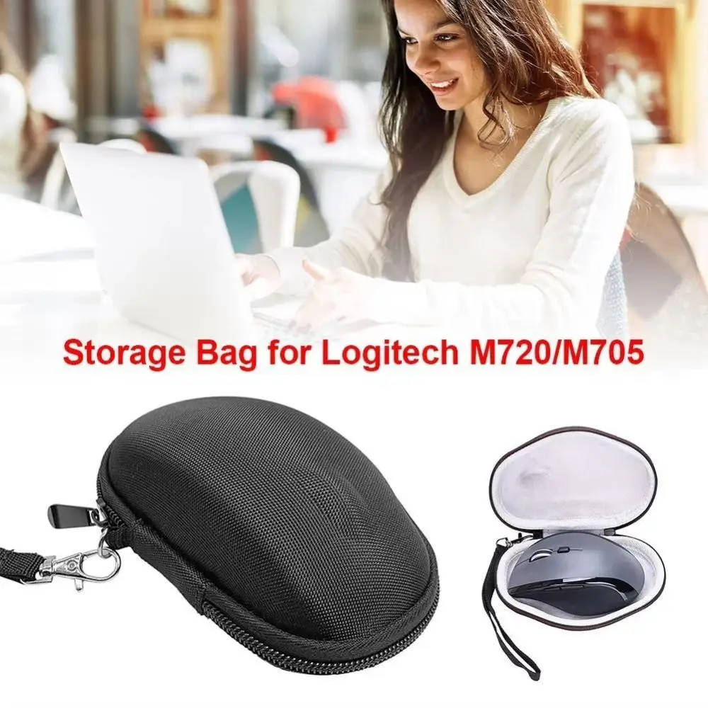 New Hard Shell Mouse Carrying Case with Lanyard Portable Storage Bag Shockproof EVA Protective Cover for Logitech M720 M705