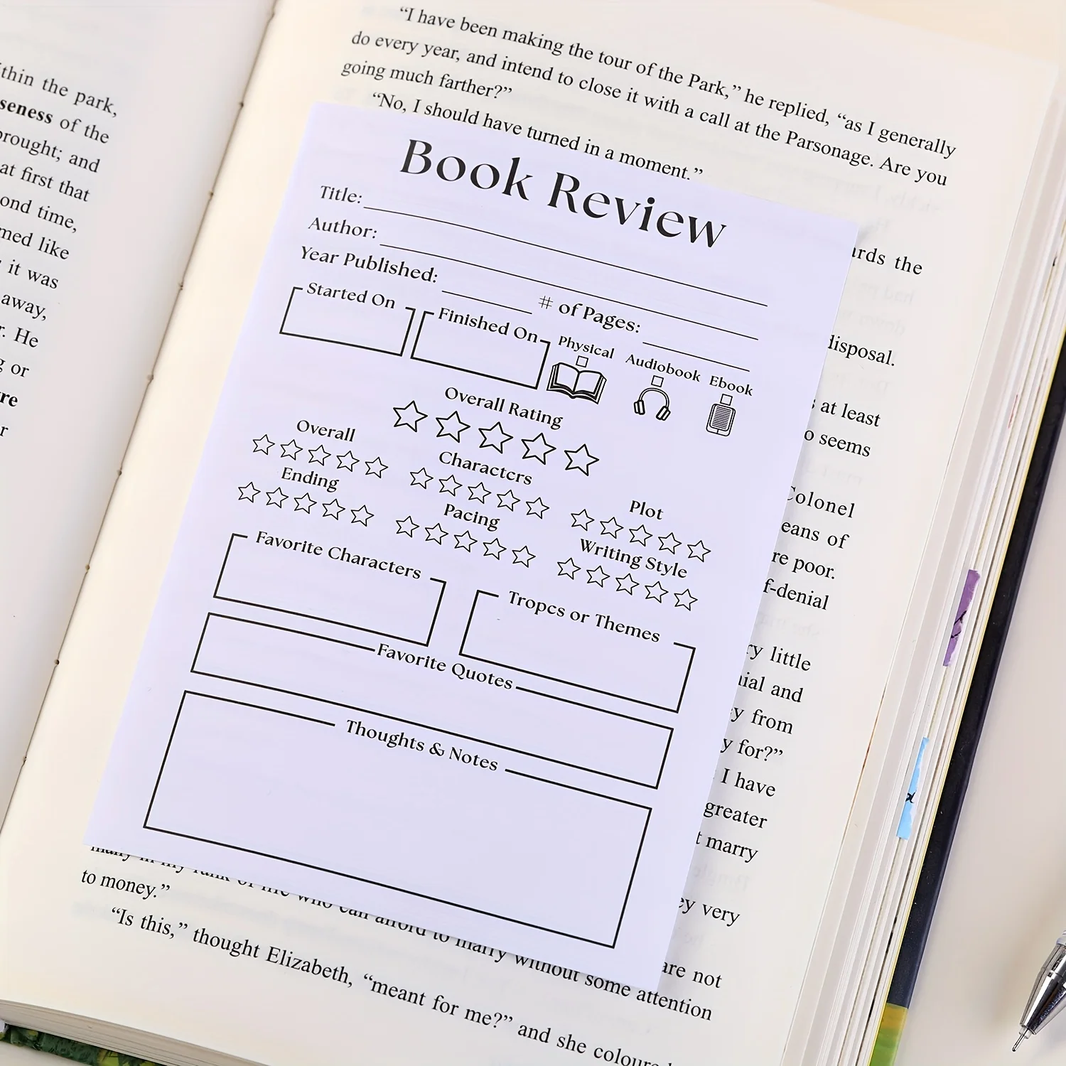 1/2/4 Stück lustiges Buchrezensions-Notizbuch mit Haftnotizen, das perfekte Geschenk für Bücherwürmer und die tägliche Büroarbeit, 40 Blatt pro Buch – Detail 4