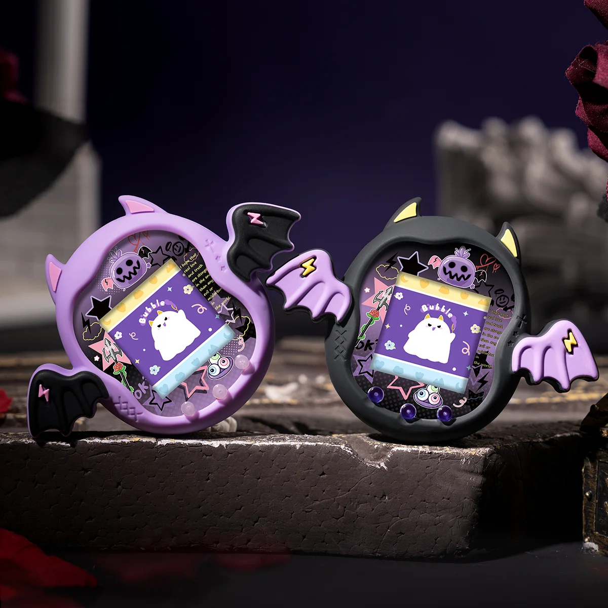 Electronic Pet Tamagotchi Uni Demon Silikon Schutzhülle mit Panel Papier Staubschutz Tamagotchi Uni Little Devil Silikon