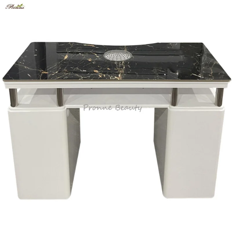 Custom.European Nail Salon الحديثة الرخام أعلى طاولة مانيكير وكرسي مجموعة مع فراغ #4