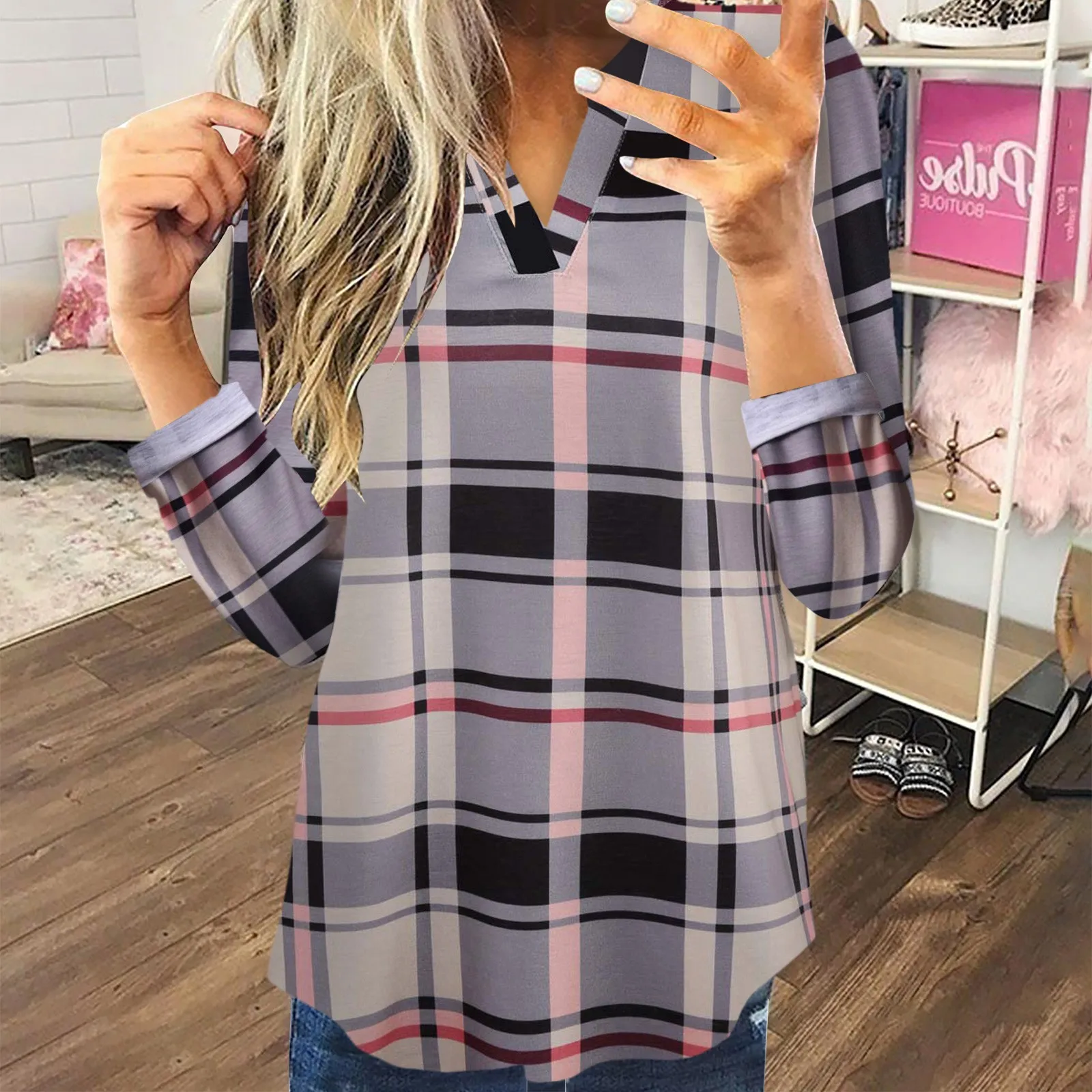 

Fashion Plaid T-Shirt Woman Top Tee Harajuku T shirt Summer T Shirt Female Clothes Camisetas Mujer Ladies Tops Casual Blusas