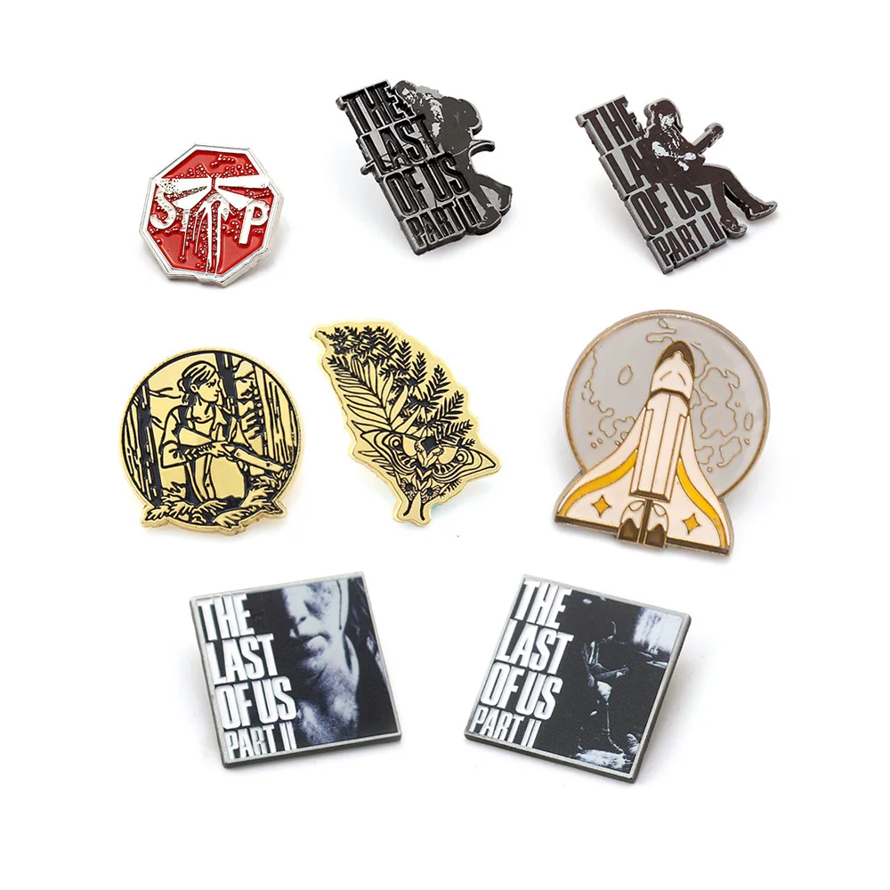 The Last Of Us Part 2 Ellie Backpack Pins Brooch Shield Wings Tlou Rocket Spaceship Badge Brooches For Fans Game Jewelry Gifts