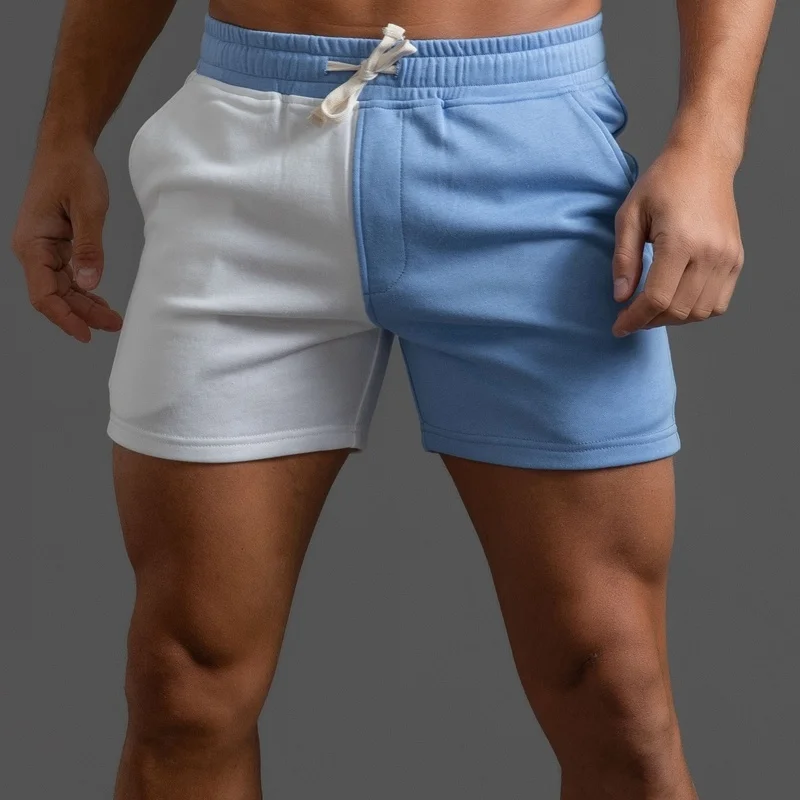 Shorts de verão masculino cor azul