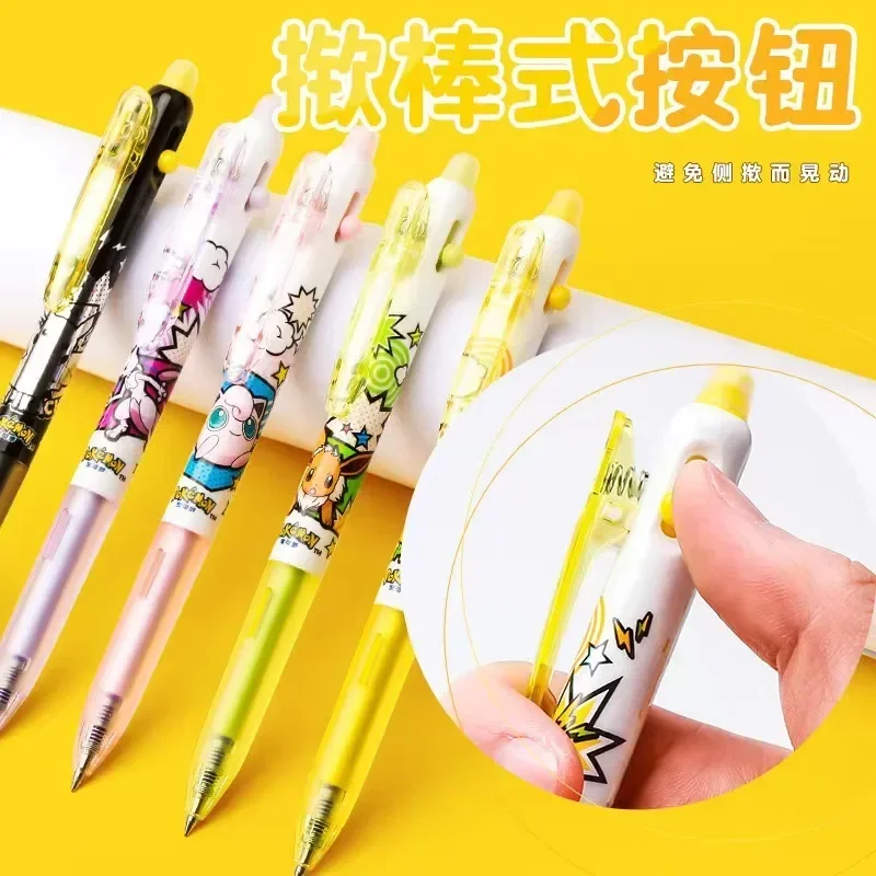 

Pokemon Pikachu Erasable Pen Action Figures Anime Character Quick-drying 0.5 Black Student Stationery Children Birthday Gifts