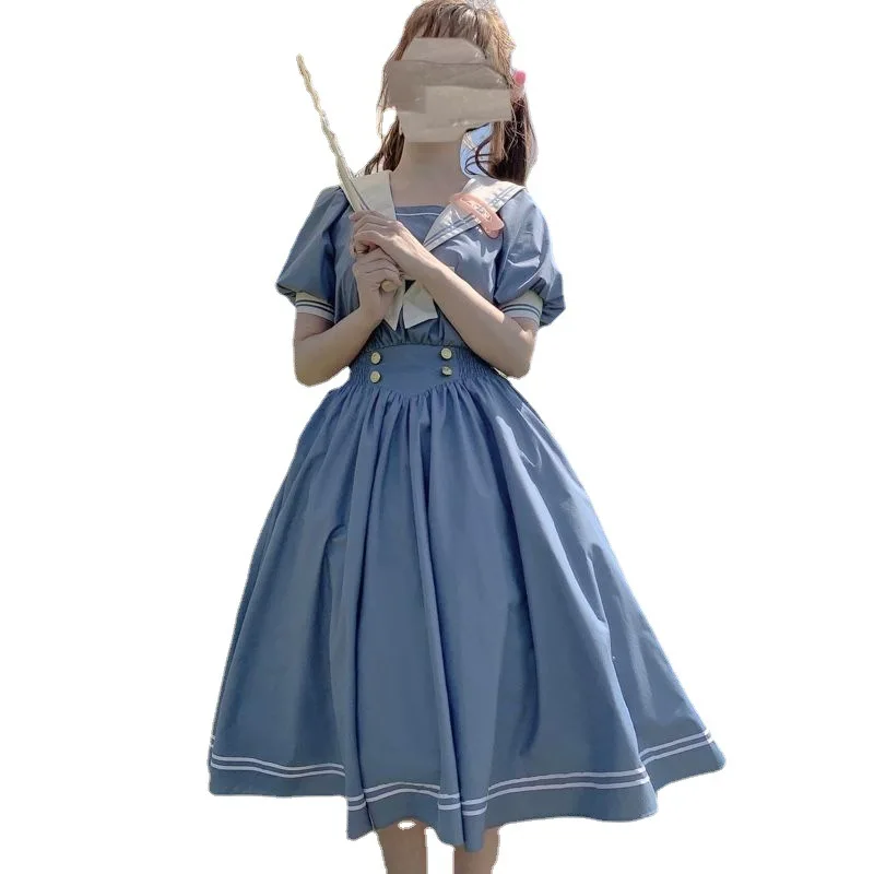 CGC Japanse matrozenpakje zomer damesjurken 2025, preppy stijl lolita jk midi-jurken casual matrozenkraag elegante feestjurk - afbeelding 2